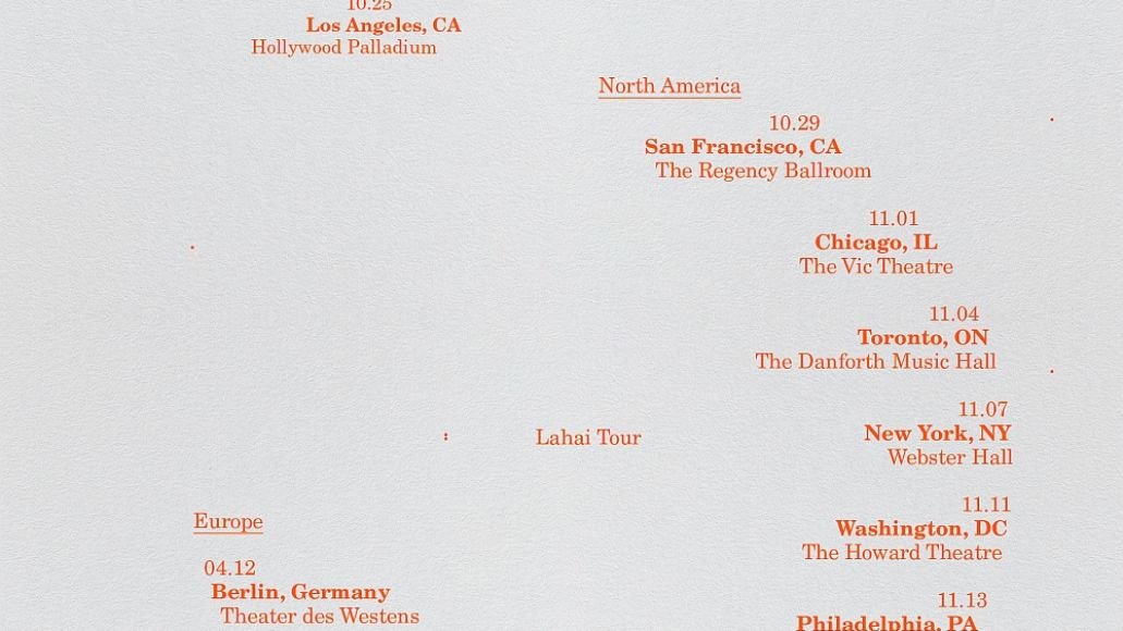 affiche de la tournée du nouvel album 2023 de Sampha Lahai