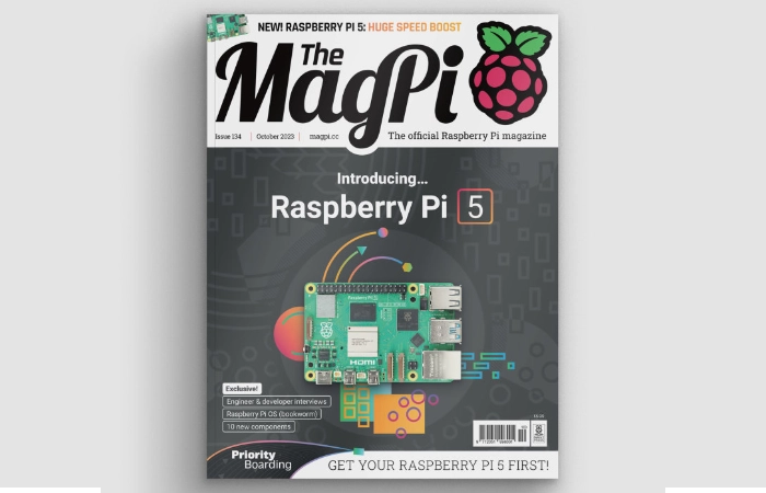 Le numéro 134 du magazine MagPi présente le nouveau mini PC Raspberry Pi 5