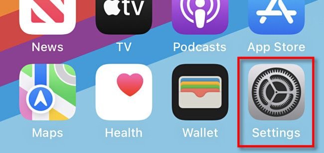 Sur iPhone, appuyez sur l'icône d'engrenage pour lancer l'application Paramètres.