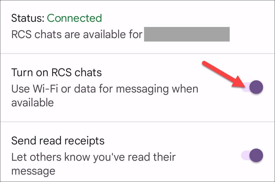 RCS bascule dans l'application Google Messages.