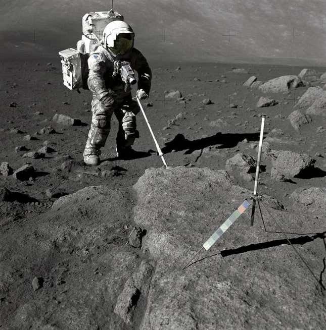 Harrison Schmidt, astronaute d'Apollo 17 en 1972.