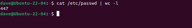 Compter le nombre de comptes dans le fichier passwd
