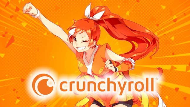 La mascotte Crunchyroll Hime dans l'art clé du service d'anime populaire.