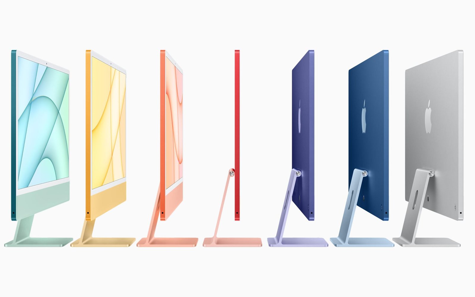 La gamme iMac d'Apple et les différentes couleurs disponibles.