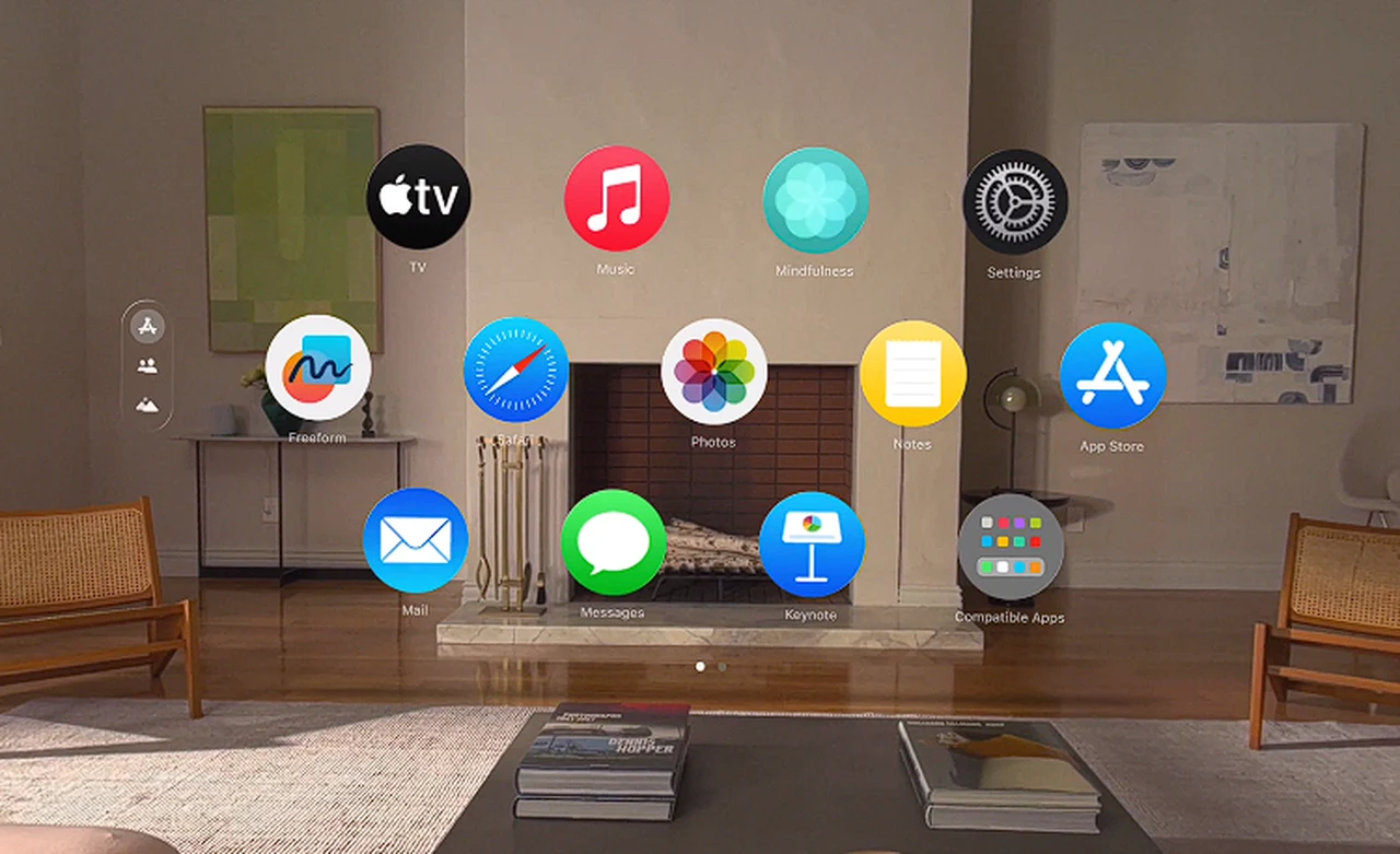 Menu de navigation Apple Vision Pro