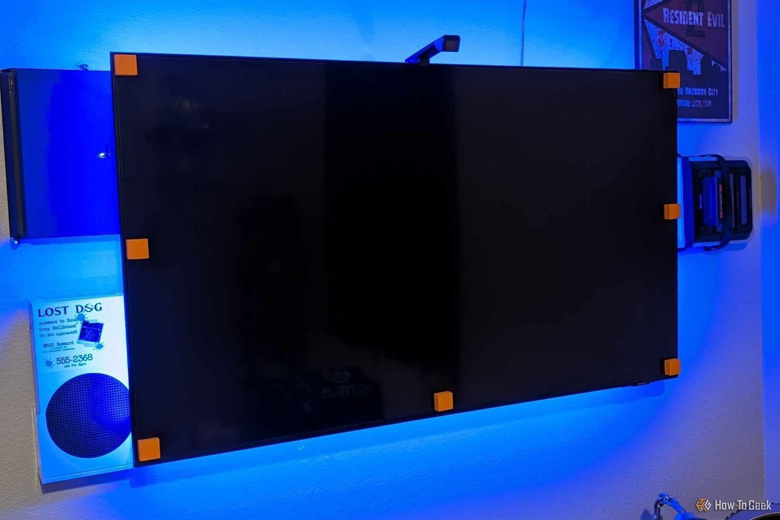 Processus d'installation de Govee TV Backlight 3 Lite avec des cubes de capteurs orange