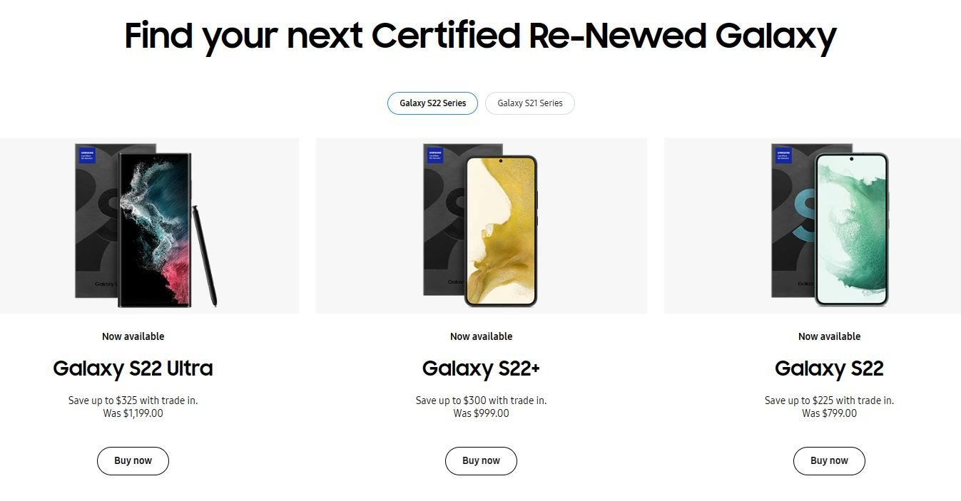 Téléphones Galaxy rénovés certifiés Samsung à vendre