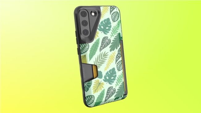 Smartish Wallet Slayer sur fond jaune