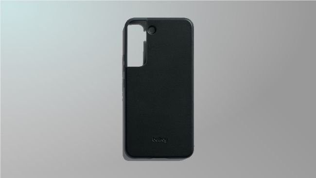 Boitier Bellroy noir sur fond gris