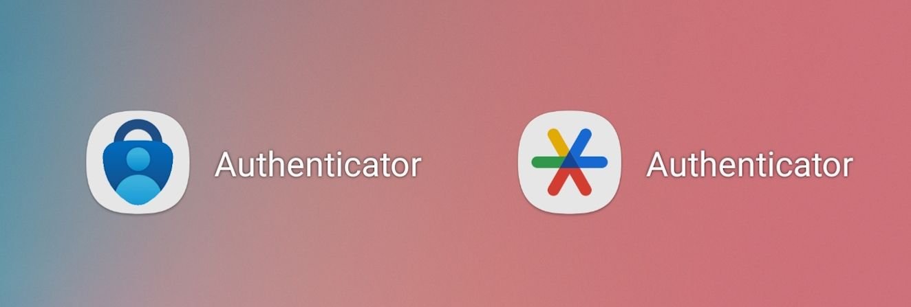 Capture d'écran des icônes des applications Microsoft et Google Authenticator