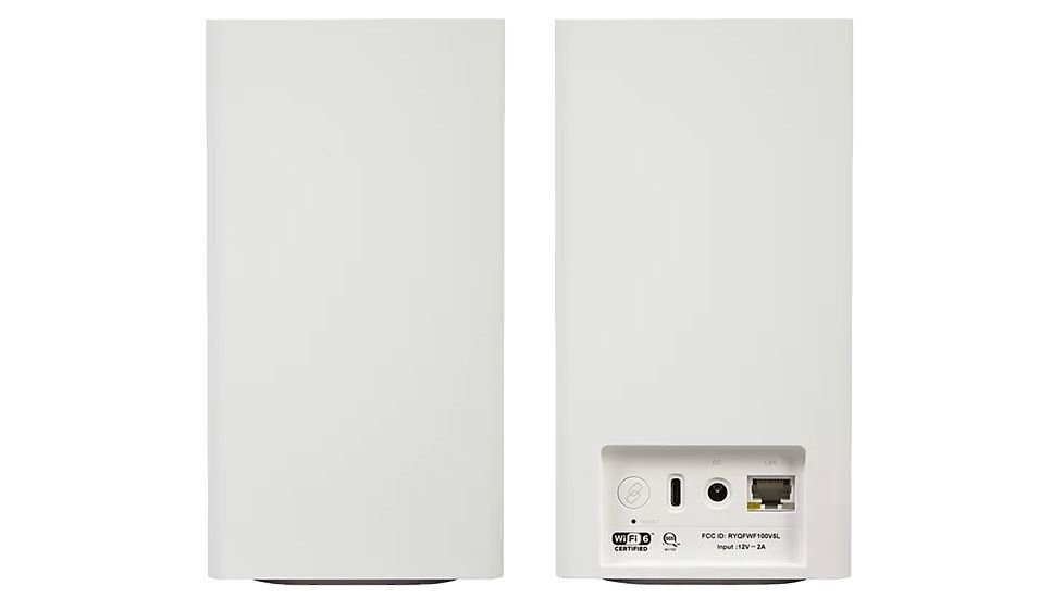 Photo du routeur Internet domestique de Verizon, un grand boîtier blanc avec des ports à l'arrière.