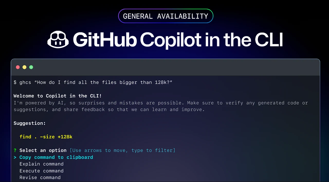 GitHub Copilot dans la CLI quitte la version bêta et est maintenant disponible