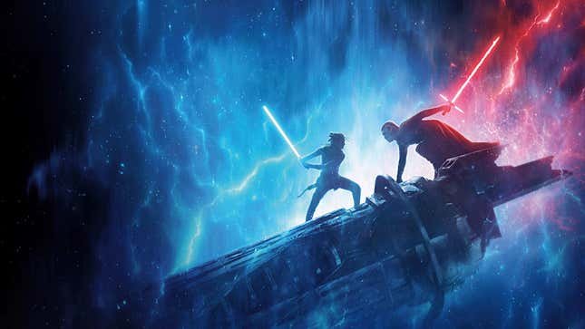 Rey et Kylo Ren dans Star Wars : L'Ascension de Skywalker.