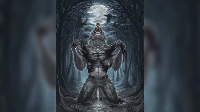 Oeuvre d'un loup-garou arrachant sa chemise.