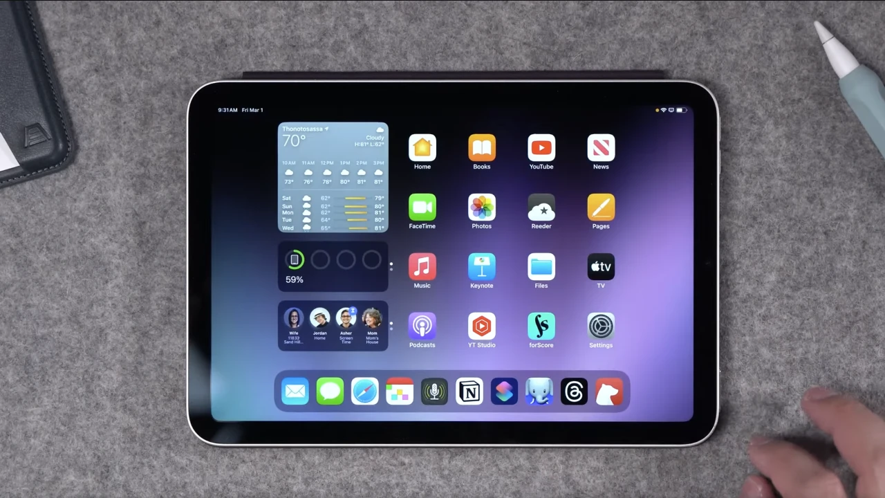 Paramètres de l'iPad