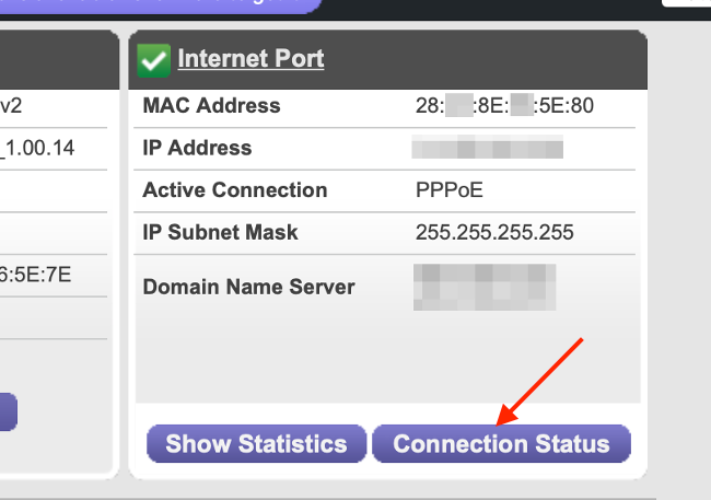 État du routeur pour la connexion réseau
