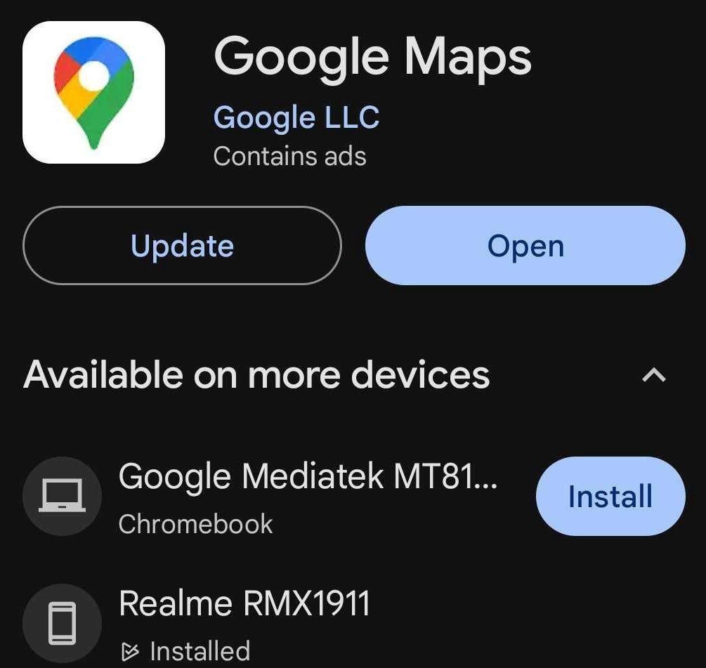 Mise à jour de l'application Google Maps depuis Android Play Store.-1