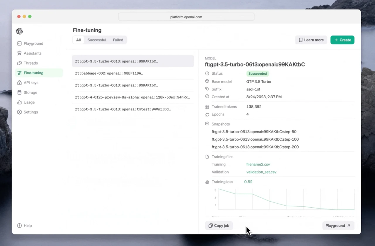 OpenAI annonce un réglage fin des mises à jour de l'API et du programme de modèles personnalisés