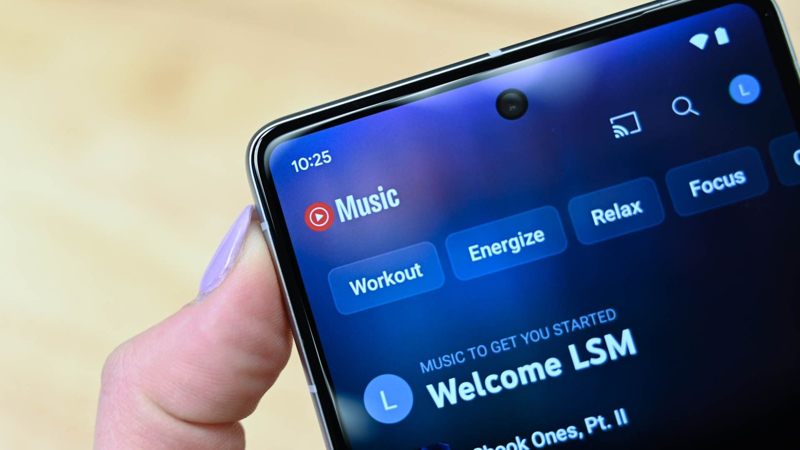 Application YouTube Music sur le Pixel 7