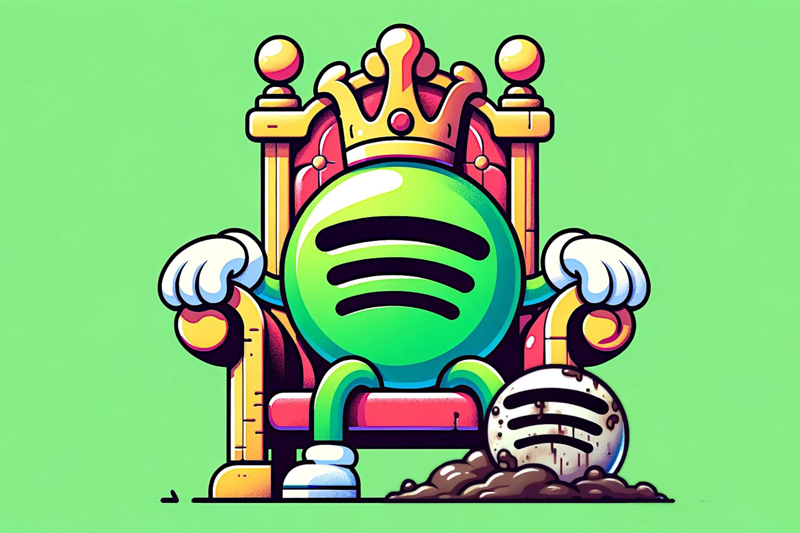 Logo Spotify sur un trône.