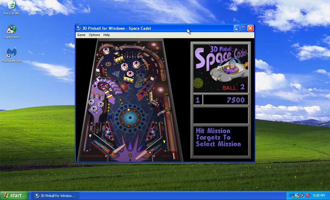 Jouer au flipper sur une machine Windows XP