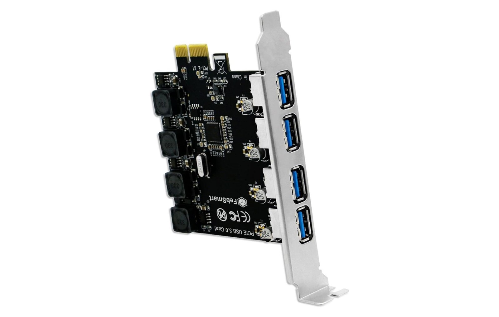 Une carte complémentaire PCIe avec quatre ports USB. 