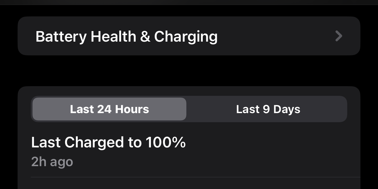 Les onglets d’utilisation de la batterie dans les paramètres de la batterie sur l’iPhone.