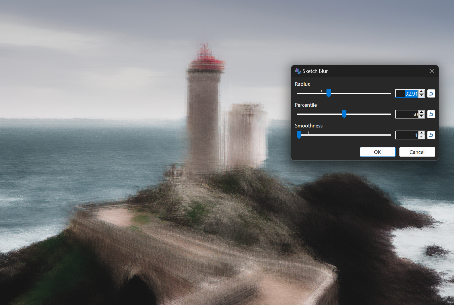 Effet de flou d'esquisse Paint.NET.