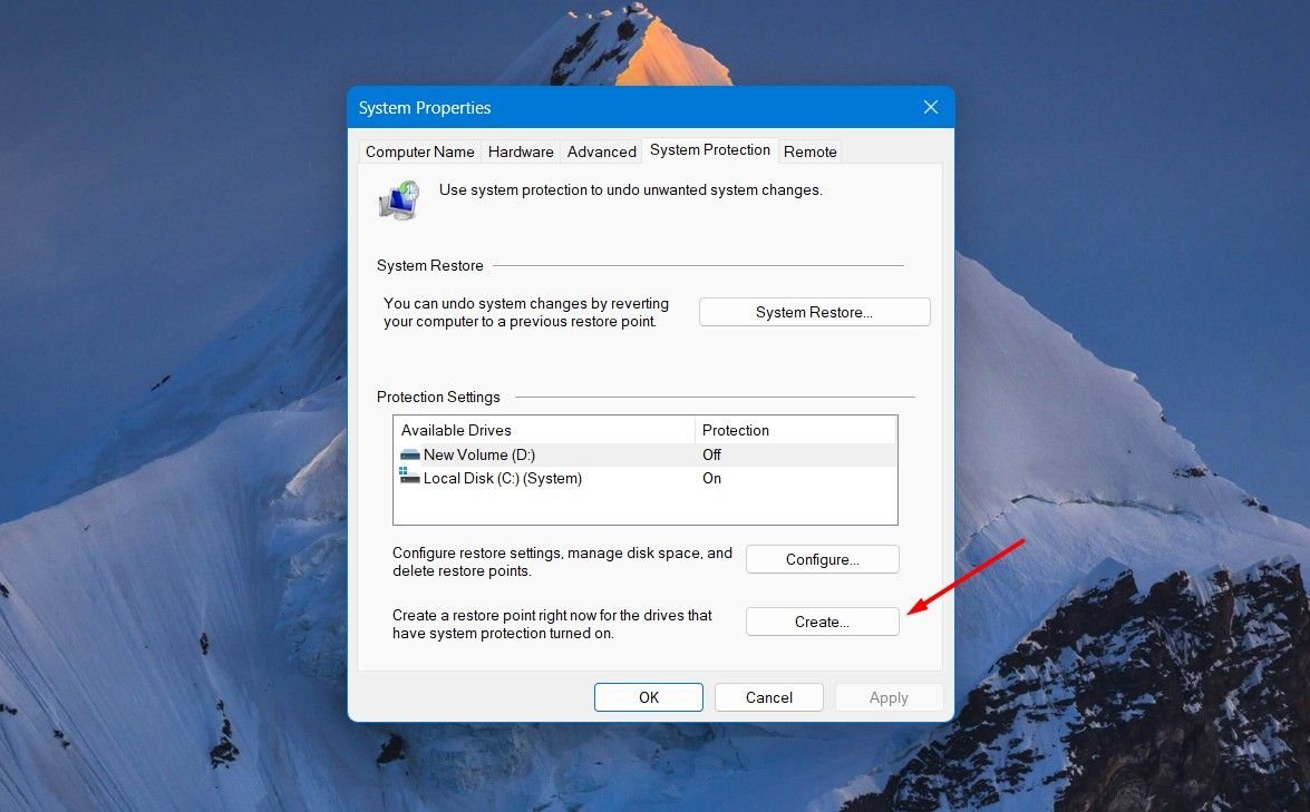 Créer une option dans la fenêtre Propriétés système.