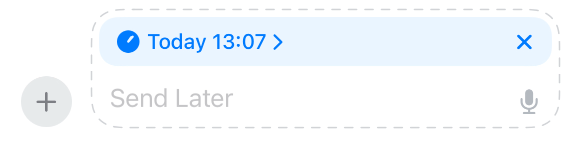La superposition de planification des messages qui apparaît dans la zone de rédaction.