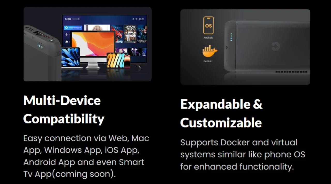 Fonctionnalités du NAS portable UnifyDrive UT2