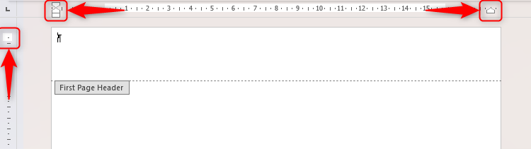 En-tête de Microsoft Word, avec les marges élargies.