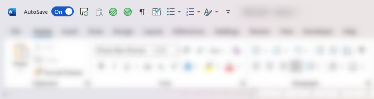 Un QAT personnalisé dans Microsoft Word.