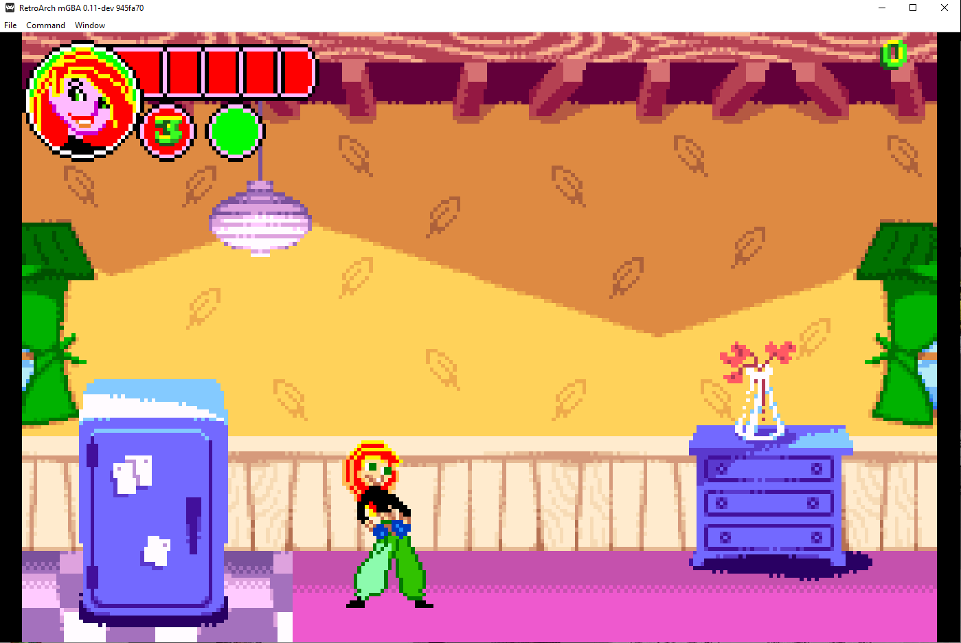 Le jeu Kim Possible pour Game Boy Advance fonctionnant via RetroArch.