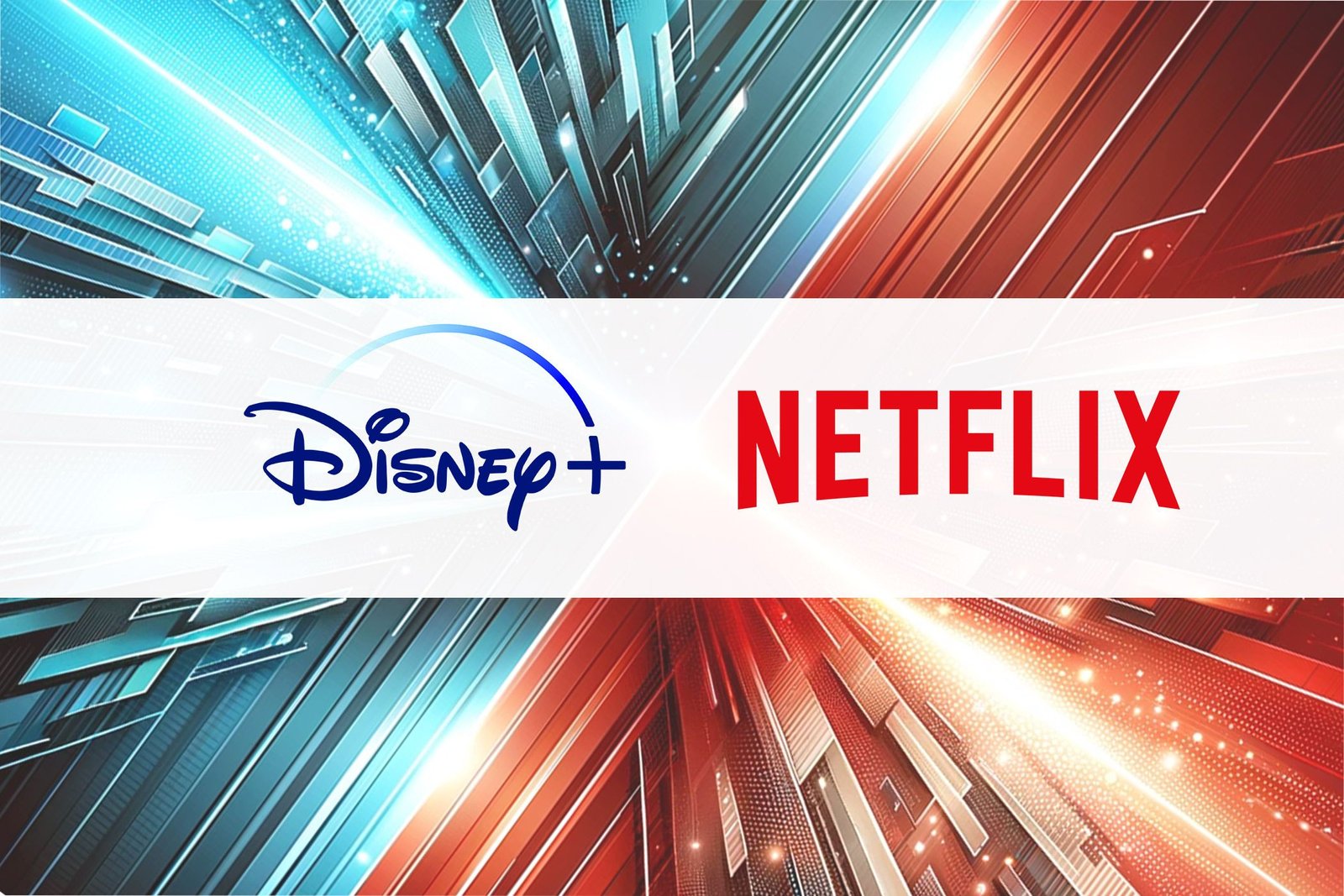 Un graphique représentant les logos Disney + et Netflix