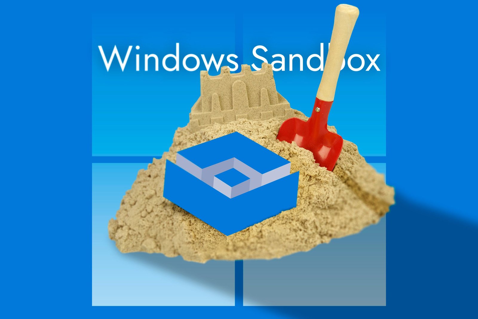 Un bac à sable avec le logo Sandbox Windows