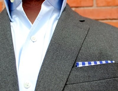 Thetiebar Royal Blue Gingham Cotton Pocket Square | Dappered.com