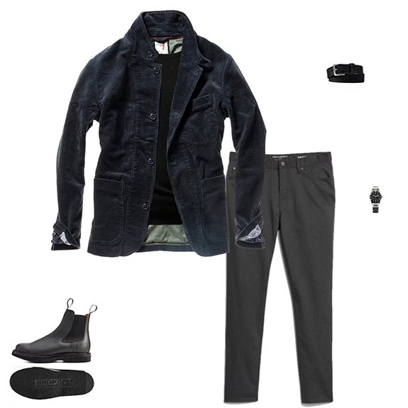 1S5O Huckberry 31125 bleu sur noir et gris