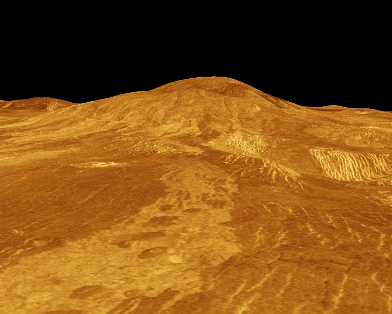 Une vue simulée par ordinateur montrant SIF Mons sur Vénus. 