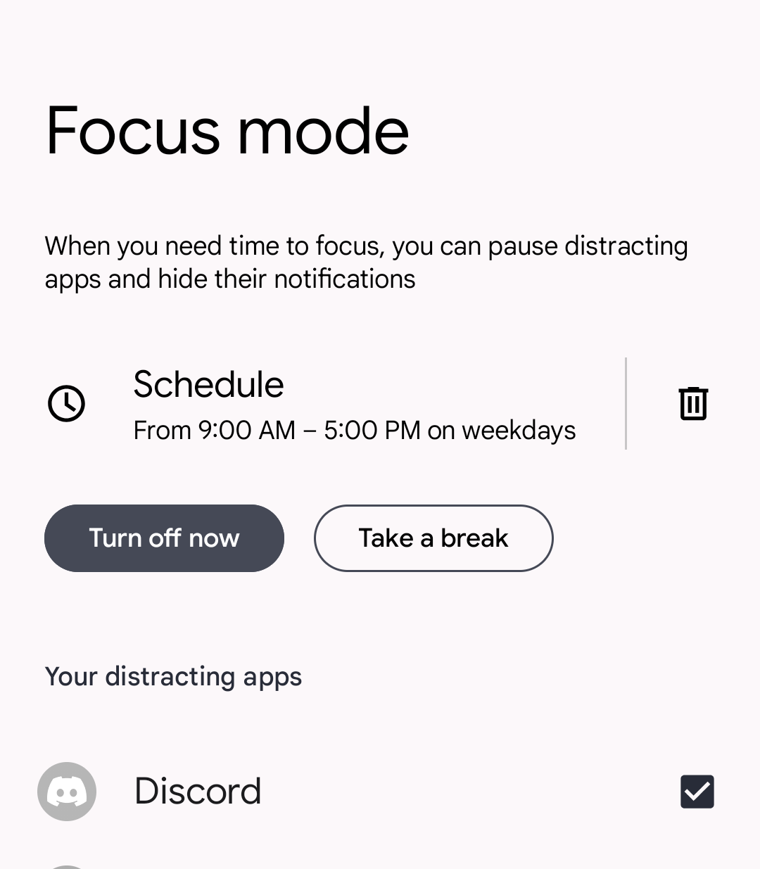 Mode de mise au point Android Wellbeing numérique