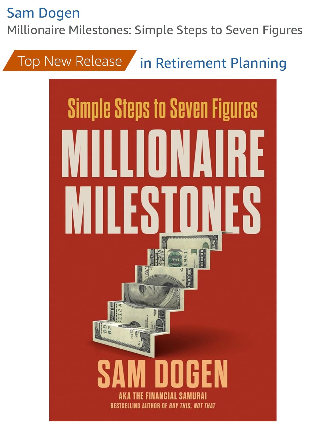 Millionaire Milestones Livre par Sam Dogen, Samurai financier