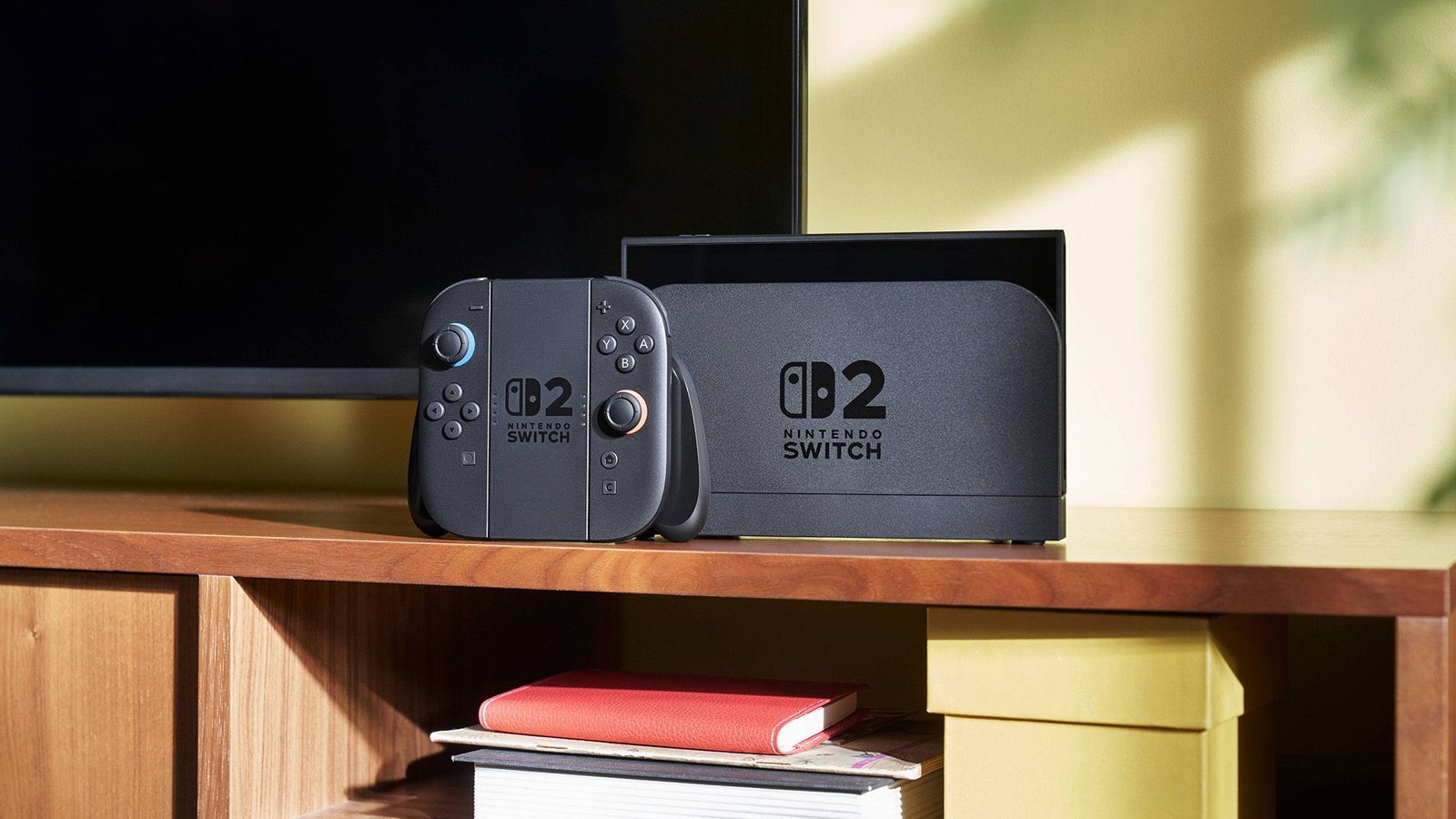 Nintendo Switch 2 avec Joy Cons ancré dans la télévision