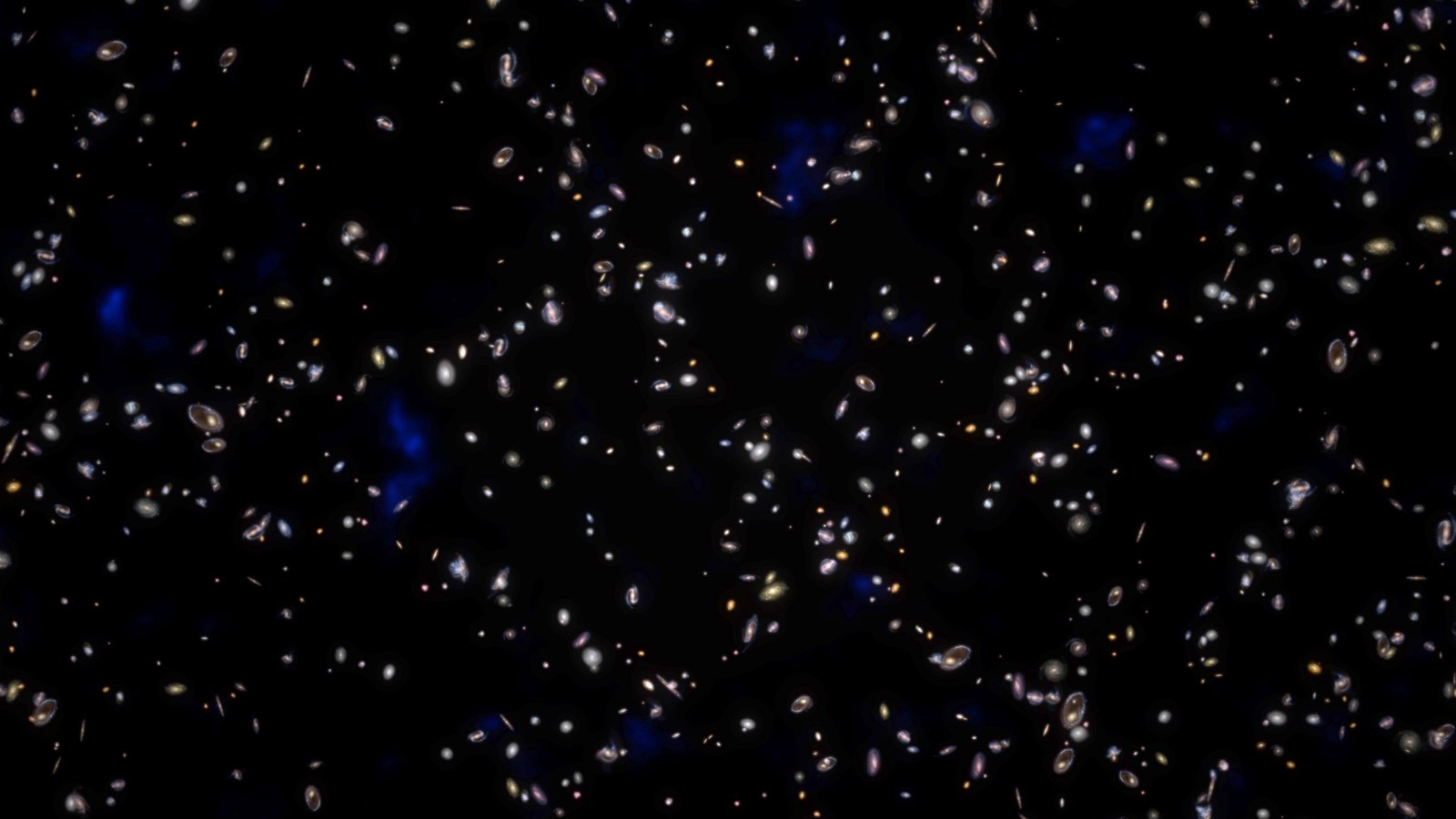 Des centaines de galaxies avec un léger motif visible. 