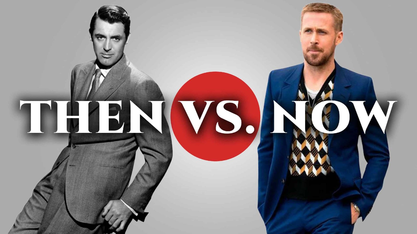 Aperçu.3000 6 Échec Cary Grant et Ryan Gosling portant leurs différentes versions de "usure formelle."