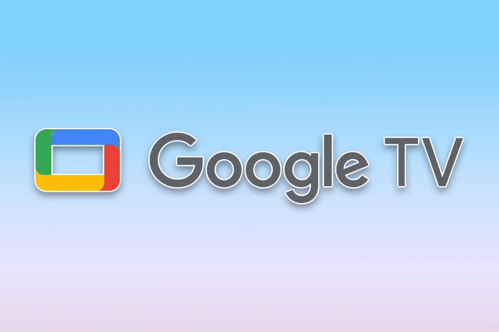 Le logo Google TV sur un fond bleu clair.