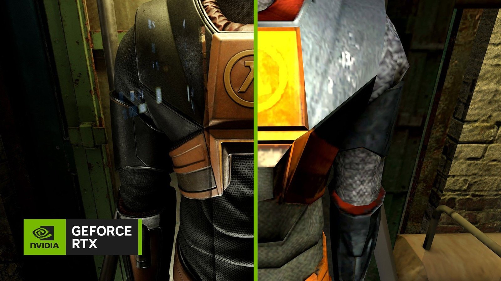 Nvidia geforce rtx demi-vie 2 armure avant et après ai
