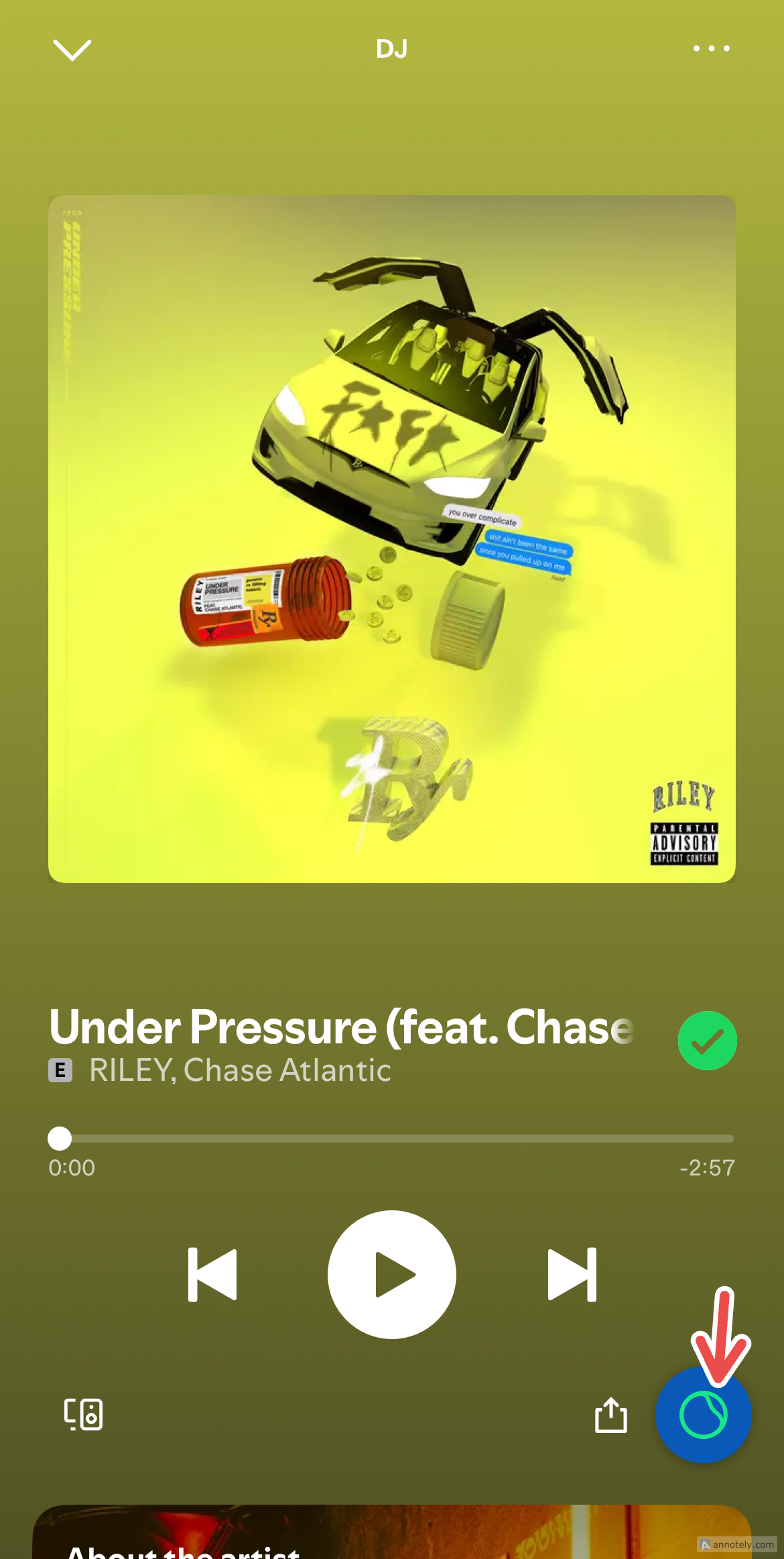 Personnalisation d'une liste de chansons sur Spotify à l'aide de la fonction AI DJ.