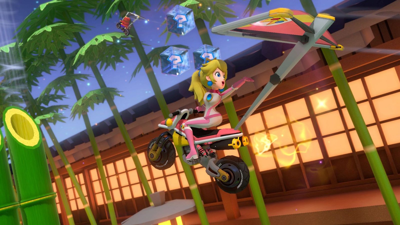 PEach Racing sur la piste Ninja Hideaway dans Mario Kart 8 Deluxe