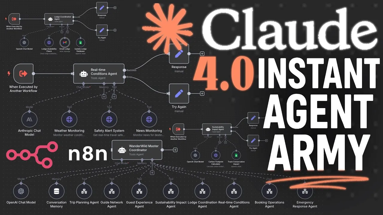 Configuration d'automatisation du flux de travail avec des outils d'IA comme N8N et Claude