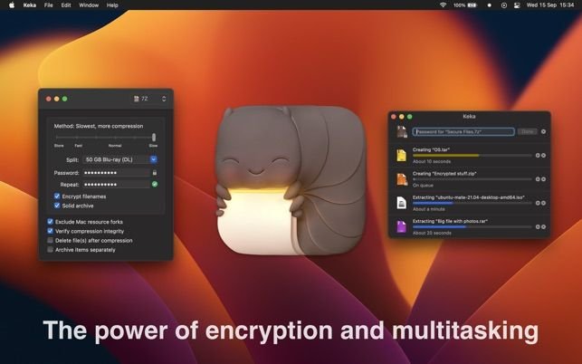 Utilitaire d'archives Keka pour macOS.